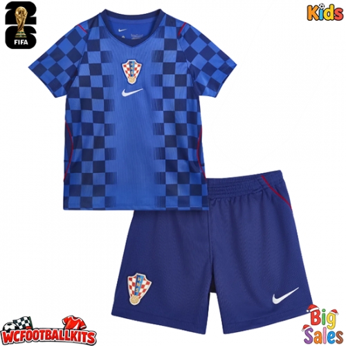 Croatia Replica Away Stadium Kit for Kids World Cup 2026 Short Sleeve (+ pants)